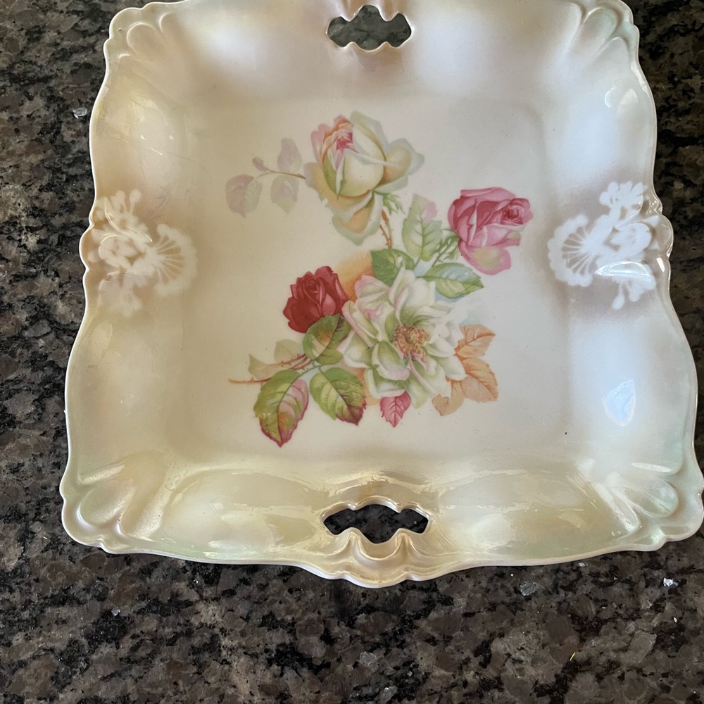 Vintage Schumann Arzberg wild rose square dish